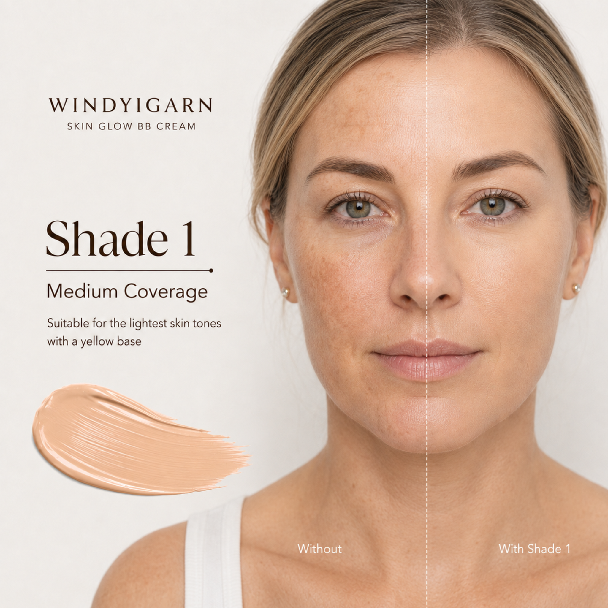 Windyigarn Skin Glow BB Cream Shade 1 medium coverage comparison