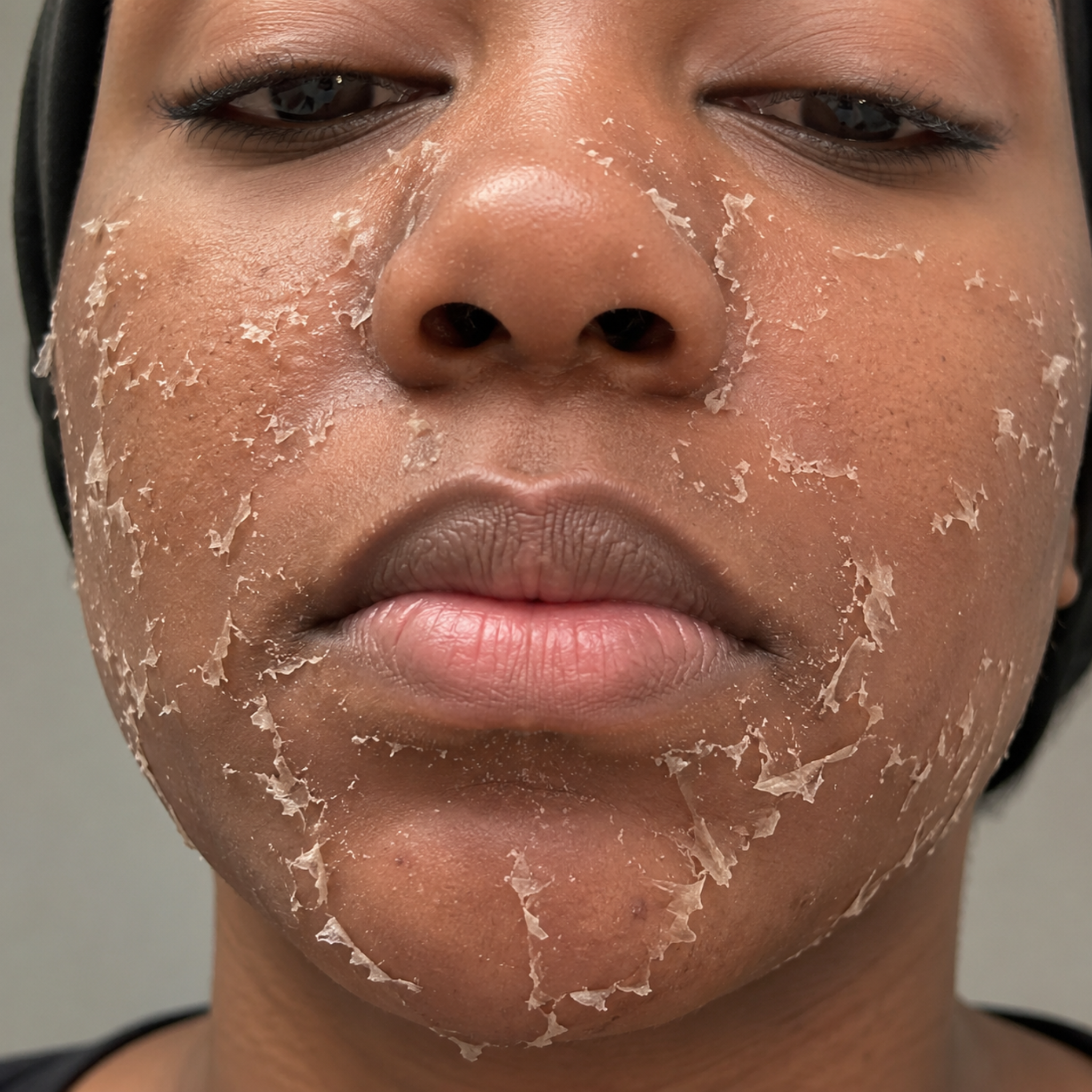 Skin shedding after spongilla spicule resurfacing facial