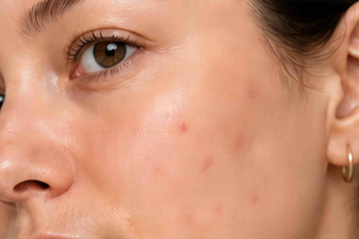 Close view of skin representing blemish-prone skin concerns