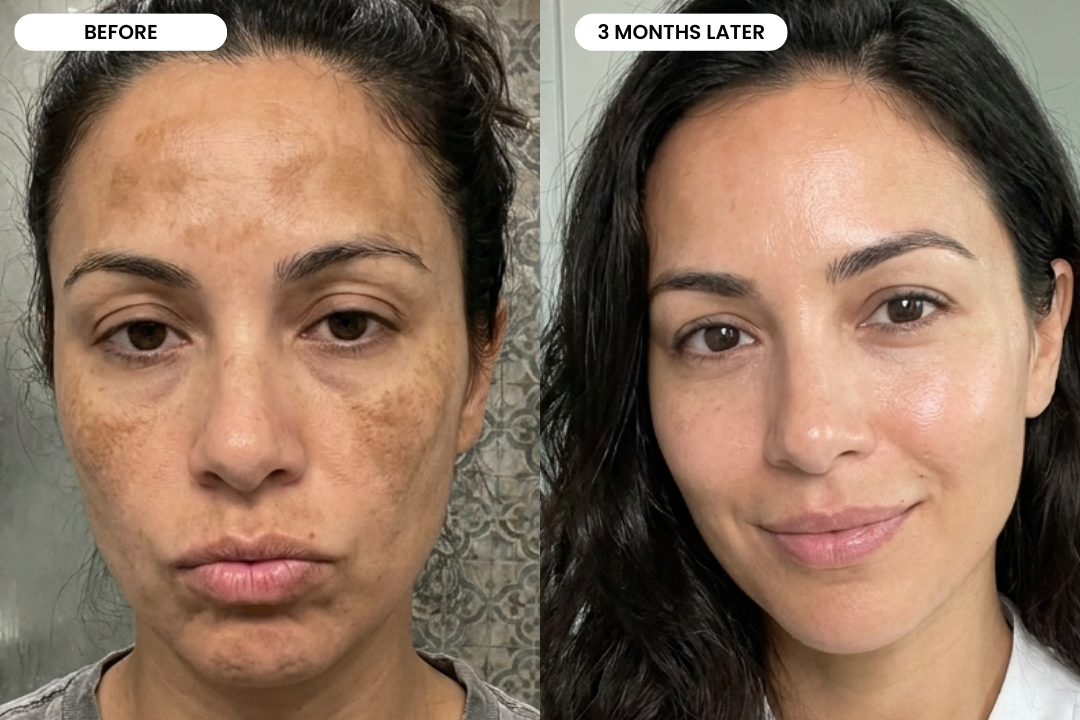 Before and after result using the Windyigarn Melasma Reset System
